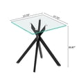 thumbnail image 5 of Glass End Table for Living Room, Holaki 17.72" Modern Square Side Table with Tempered Glass Top & Metal Legs, Small Glass Table for Bedroom Office, Black, 5 of 9