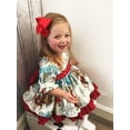 thumbnail image 2 of Robe de Noël Fillette Tout-Petit Enfant Père Noël Manches Bouffantes Nœuds Rouges Fête Princesse Robes pour Filles, 2 of 5