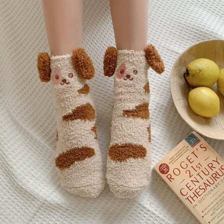 

Women Socks Winter Womens Cartoon Fuzzy Socks Cozy Winter Home Slipper Warm Fleece Soft Thick Comfy Gift Christmas Gifts Socks for Women