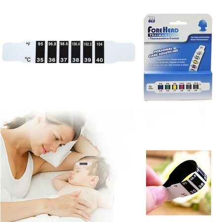 1 Head Forehead Thermometer Strip Baby Fever Body Heat Degrees Temperature