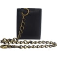 thumbnail image 3 of Swiss Marshall Men's RFID Blocking Premium Leather Chain Trifold Wallet Black with 18 inch Brass Chain, 3 of 6