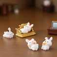 thumbnail image 2 of Yoone 2Pcs Rabbit Statue Creative Adorable Garden Decor Photo Props Mini Funny Vivid Poses Bunny Figurine Home Decoration, 2 of 6