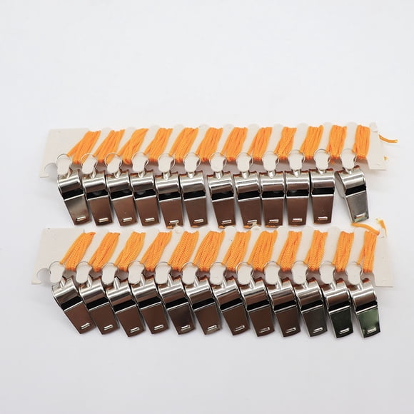 UPGRATOR 12Pcs Steel Whistle Cylindrical Loud Sound Accessories for Outdoor Events