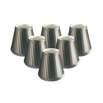 Royal Designs Empire Flame Clip On Chandelier Lamp Shade, Silver Stripe, 3" x 5" x 4.5", Set of 6