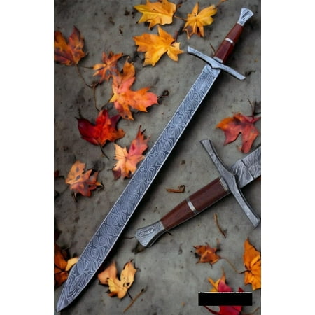 Custom Damascus Steel Sword Dagger/Legendary Sword 37 Long Sword Machete Hunting Sword