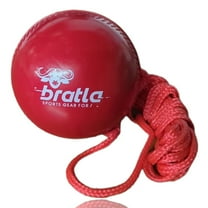 Bratla Cricket PVC Ball with Rope - Cricket Hanging Ball as a Cricket Training Ball with Cord String for Batting Practice, Red Cricket Practice Balls from Cricket Training Equipments