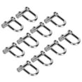 10pcs U Shape Shackle Zinc Alloy D Ring Lock Bow Shackle for Paracord