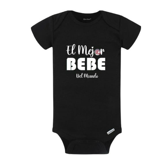 Toluca El Mejor Bebé Del Mundo Baby Bodysuit – Soccer Fan Jumpsuit – Soft Cotton Onesie Outfit - Black - (0-3 Months)
