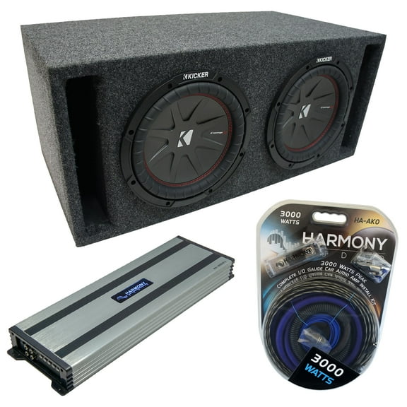 Universal Car Stereo Slot S Port Dual 15 Kicker CompR CWR15 Sub Box HA-A1500.1