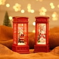 thumbnail image 4 of Christmas sale! Christmas Ornament Old Interview Telephone Booth Small Oil Lamp (with 3 LR44 Button Battery) - Tree Suitable For Hanging, 4 of 6