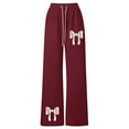 thumbnail image 6 of NAFUU Toddler Girls Pants Bow Tie Prints Solid Color Baggy Sweatpants Lightweight Straight Legs Athletic With Pockets Relaxed Fit Vacation Kids Slacks Pants For Girls，Hot Pink，6-7 Years, 6 of 9