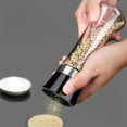 thumbnail image 5 of Gnmfd Manual Pepper Grinder Stainless Steel Glass Bottle Spice Mill Adjustable Coarseness, Sea Salt Pepper Powder Seasoning Container for Kitchen Cooking, One Hand Operation Home Use, 5 of 6