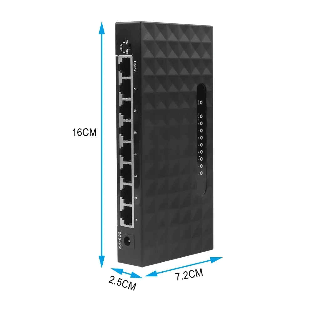 RIWPKFH 8 Port 1000Mbps Gigabit Network Switch Ethernet Smart Switcher High Performance RJ45 Hub Internet Splitter