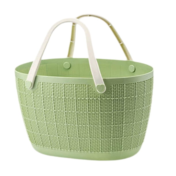 Cesta de ducha, cesta de baño con asas, caja de almacenamiento portátil para el hogar, organizador de ducha para baño, dormitorio , gimna Verde 37x345x27cm