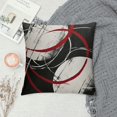 thumbnail image 2 of Nawypu  Set of 4 Throw Pillow Covers Modern Abstract Red and Black White Gray Pattern Retro Stripes Spiral Decorative Pillow Cases Home Decor Square 20x20 Inches Pillowcases, 2 of 5
