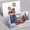 thumbnail image 3 of Santa is Coming Manx Merry Christmas Xmas Noel Truck Tree 7x5in Folded Greeting Card Cat Lover Kitten Owner Gifts Single Note Card with Envelope - 02023, 3 of 5