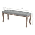 thumbnail image 2 of Bestco Vintage Ottoman Bench 44" Long Linen Upholstered Piano Bench Entryway Bench Gray, 2 of 9