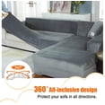 thumbnail image 4 of SHANNA Thick Velvet L Shape Sofa Covers, Non-Slip Sectional Couch Cover Protector Plush Sofa Slipcovers with 2pcs pillowcase for Living Room, 4 of 13