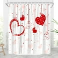 thumbnail image 3 of Love Heart Shower Curtain Red Heart Cute Fashion Woman Girls Romantic Valentine''s Day Modern Polyester Curtains Bathroom Decor with Hooks 70" Wx84 H, 3 of 6