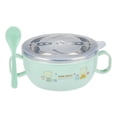 thumbnail image 1 of Stainless Steel Tableware Handle Soup Bowl for Toddlers Green, 1 of 8