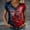 Red, variant on Lumosvexa Summer Womens Casual T-Shirt for Women Plain Short Sleeved Shirt Tops Crew Neck V-neck T-Shirt Red Size 2XL