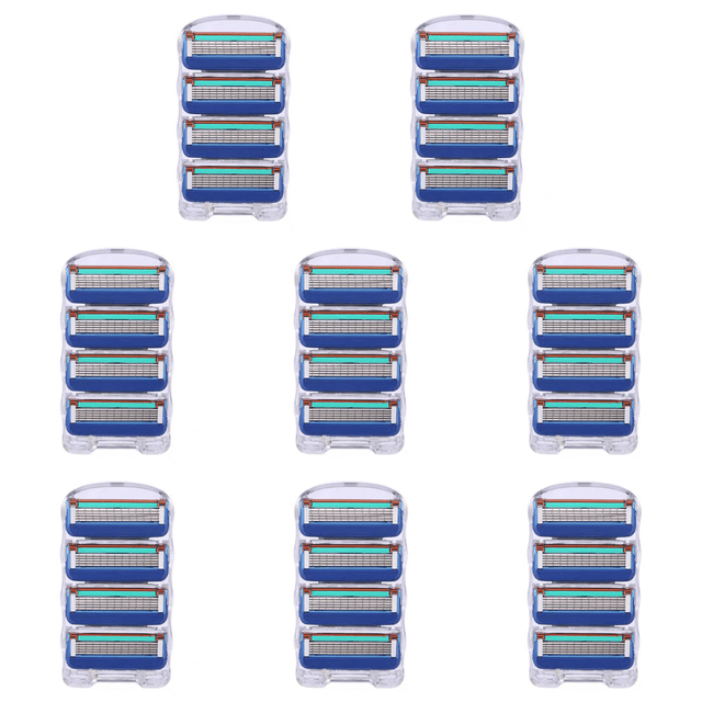 32 Piezas Repuesto Afeitadora Duradera Con Cuchilla 5 Capas Accesorios para Hombres () Azul