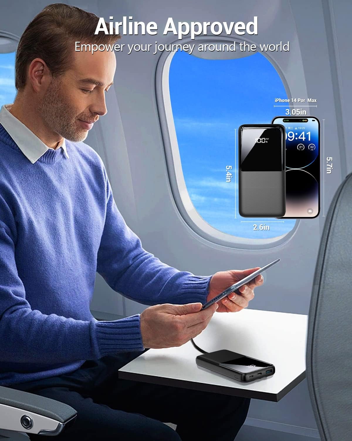 Portable Charger w/ Built-in Cables 15000mAh, Fast Power Bank
