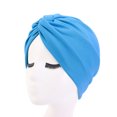 thumbnail image 1 of Turbante de estilo étnico, gorro cruzado de algodón de imitación, gorro de quimioterapia, gorro envolvente, 1 of 6
