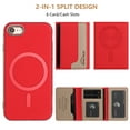 thumbnail image 3 of Allytechgroup Case for iPhone 7 /iPhone 8 / iPhone SE 2022 & 2020, 2-in-1 Detachable Magnetic RFID Blocking Wallet [Compatible with MagSafe] Stand PU Leather Cover with Card Slots/Pocket, Red, 3 of 13