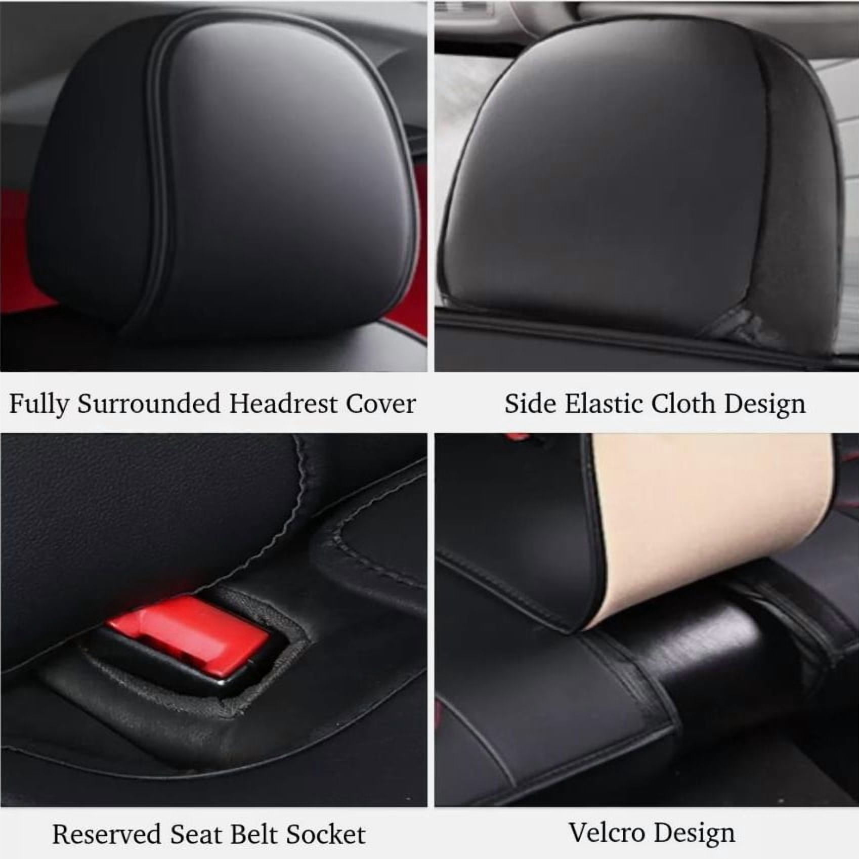 WRWolf Car Seat Covers Custom Fit for Jeep Cherokee 2014-2024 2025 Seat Covers Full Set Waterproof Leather Automotive Seat Covers Protector (5Seats,Black&Gray)