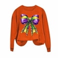 thumbnail image 6 of Sexlip Womens Long Sleeve Sweatshirt Decorative Bow Print Design Soft Fabric Relaxed Silhouette for Evening Occasions Orange L, 6 of 6