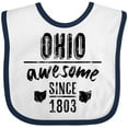thumbnail image 3 of Inktastic Ohio Awesome Since 1803 Boys or Girls Baby Bib, 3 of 4