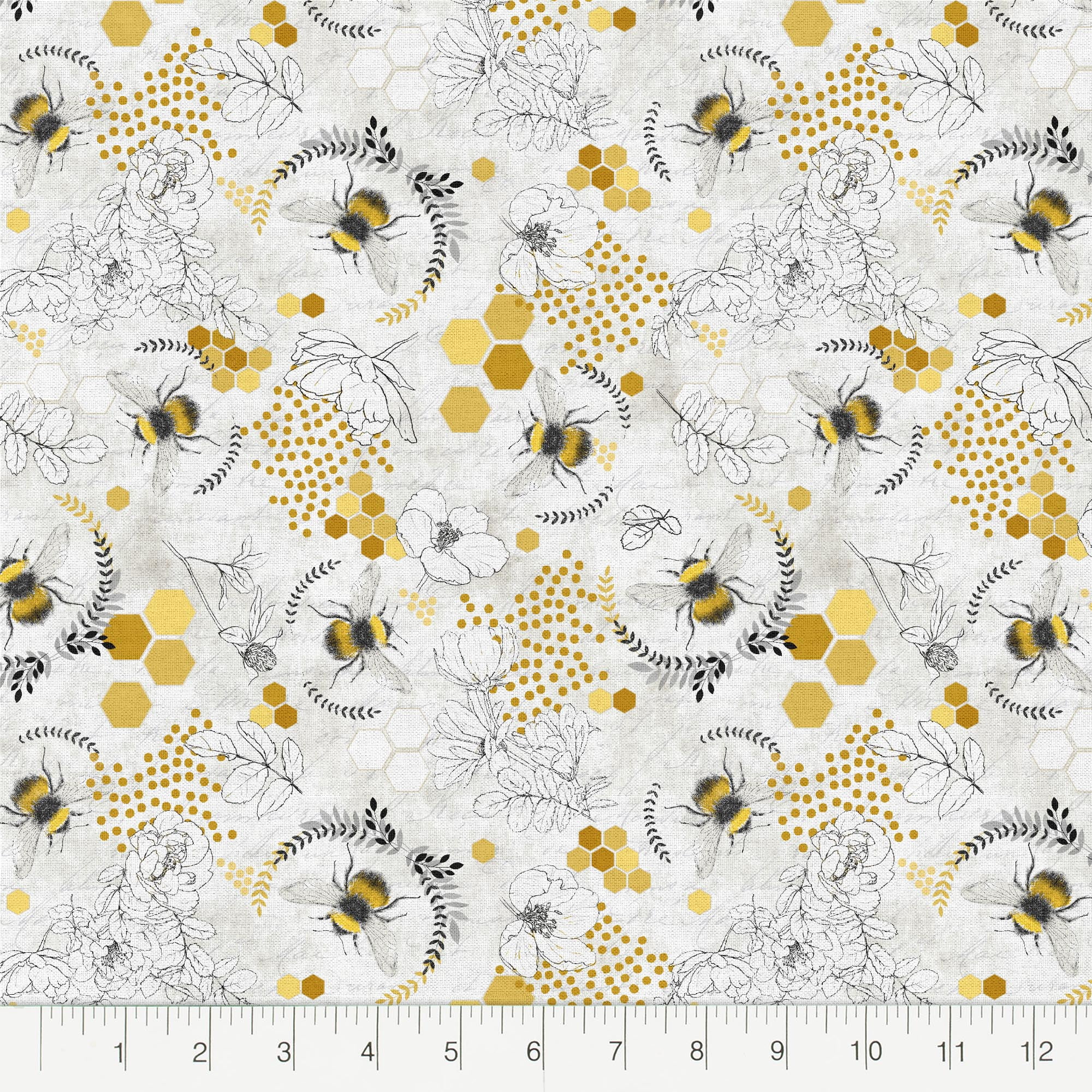 (3 pack) Create It 18" x 21" Cotton Bumble Bee Precut Sewing & Craft Fabric Bundle, Multicolor 5 Piece