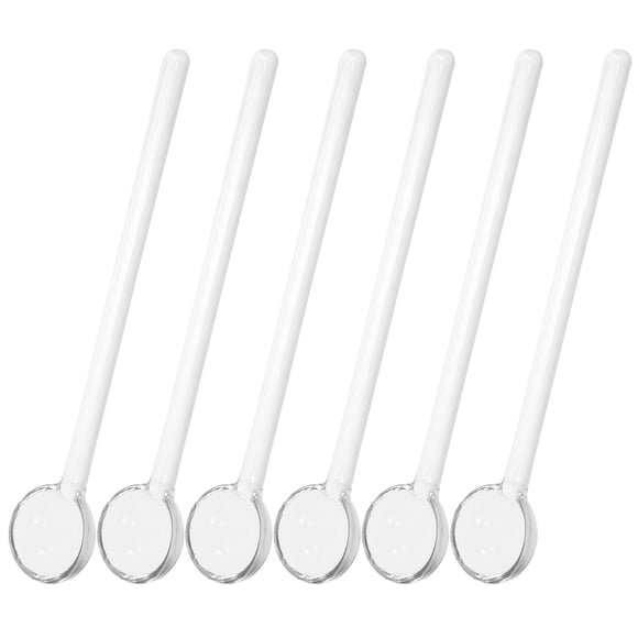HONMEET 6 Pcs Longues Cuillères à Café Artisanat Fin Poignée Antidérapante Vaisselle en Verre pour Cuisine Maison