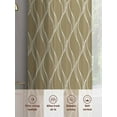thumbnail image 2 of Brown Stripes Sheer Curtains 63 Inch Length 2 Panels Set, Semi Transparent Voile Rod Pocket Curtains for Living Dining Room Bedroom Drapes Simple Geometric Modern Monochrome, 2 of 8