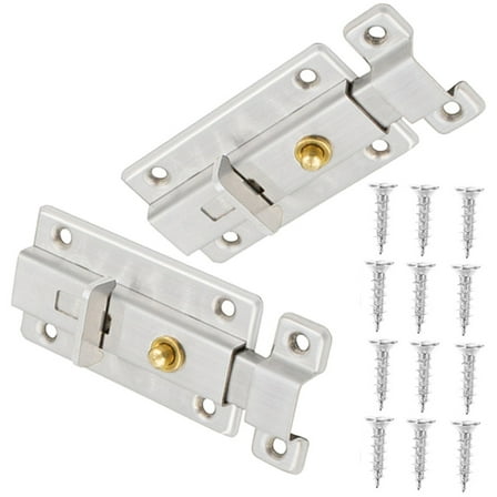 Qnmwood Stainless Steel Bathroom Stall Lock & Flip Door Bar Set