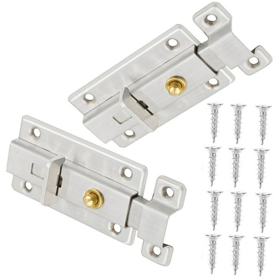 Qnmwood Stainless Steel Bathroom Stall Lock & Flip Door Bar Set