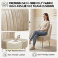 thumbnail image 2 of RESTWORLD Faux Leather Accent Chair, Modern Upholstered Side Chair with Gold Metal Legs for Living Room & Bedroom,Light Beige, 2 of 11