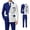 Blue, variant on Men's Double Breasted Suit Set, Color Block Slim Fit Formal Wear