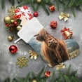 thumbnail image 6 of Coolnut Highland Cow Christmas Stockings, 17.7 Inch Large Xmas Stocking Fireplace Hanging Stocking Socks - 1 Pack Holiday Gift Decor, 6 of 7