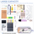 thumbnail image 4 of Rirool Mesh Pencil Case Large Capacity, Clear 2 Compartment Pencil Pouch with Zipper, Big Pen Organizer for School Supplies, Travel Makeup Bag for Girls Teens Adults Blue, 4 of 7