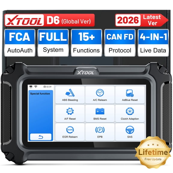 XTOOL D6 OBD2 Scanner Diagnostic Tool Full System Car Code Reader with Lifetime Free Updates 15 Resets Crank Sensor Relearn, Upgrade Ver. of XTOOL D5/D5S