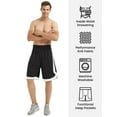 thumbnail image 3 of Toptie 2-Tone Basketball Shorts For Men with Pockets, Pocket Training Shorts-2 Pack Black/Grey-XL, 3 of 6