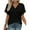 Black, variant on Ladies Tops Plus Size Crop Top Bat Wing Sleeve Shirt V Neck Work Blouses (White L)