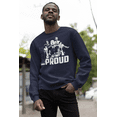 thumbnail image 2 of Black and Proud Black History Month Crewneck Sweatshirt, M, Navy, 2 of 6