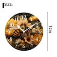 thumbnail image 2 of 12 Inch Wall Clock Battery Operated Silent Clock Decorative for Office, Kitchen, Outdoor, Living Room，Bee Flower 2 Beautiful, 2 of 4