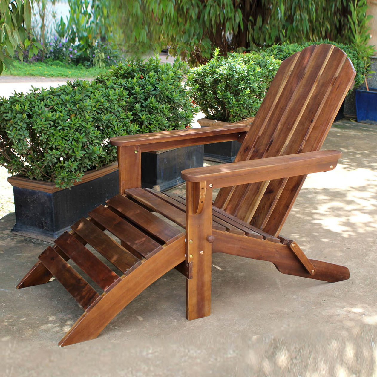 Highland Adirondack Chair with Attached Footrest Walmart