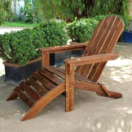 Highland Adirondack Chair with Attached Footrest - Walmart.com