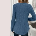 thumbnail image 5 of larppty Women's Pullover Lightweight Sweaters, Long Sleeve V Neck Ribbed Knit Shirts Casual Button Blouses Tunic Tops 2025 Fall Fashion (Blue, S), 5 of 5