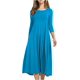 thumbnail image 3 of Vestidos de primavera para las mujeres 2024 vestido boho casual color sólido manga media gran swing vestido de cintura alta vestidos de novia de verano, 3 of 5